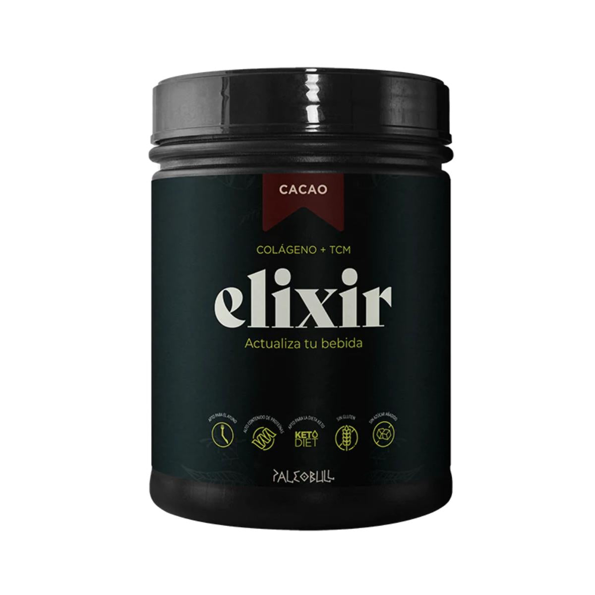 Elixir: Colagénio + Óleo MCT, 450 g Paleobull Elixir Cacau 450 g