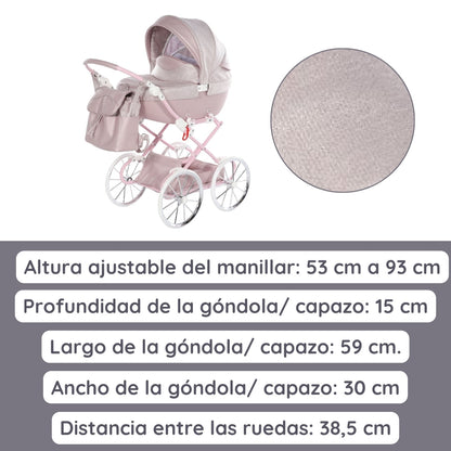 Junama Carro De Muñecas Dolce Classic | Un Carrito Elegante Para Imaginar Y Disfrutar Cada Paseo_3