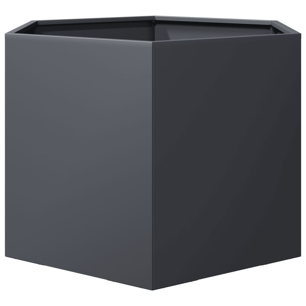 Jardinera Hexagonal Acero Gris Antracita 69x60x45 Cm_3