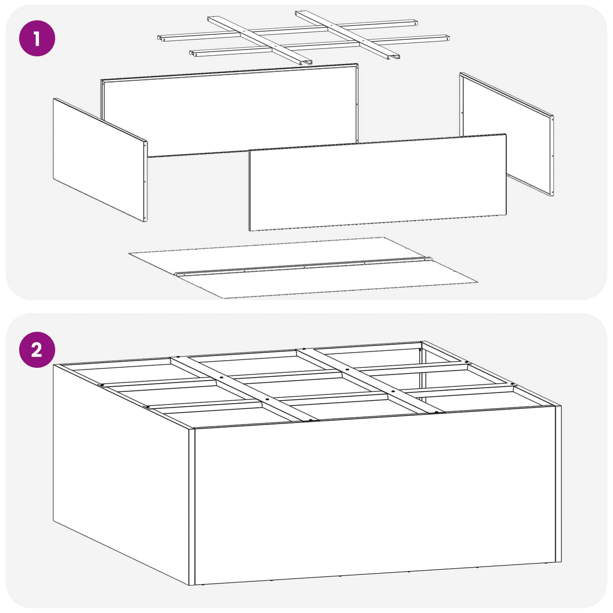 Macetero De Jardín Plateado 100 X 100 X 20 Cm Acero Galvanizado_5