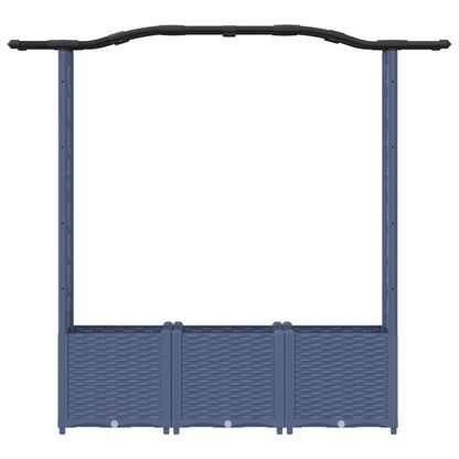 Cama Elevada Con Trellis Y Techo Gris 164 X 40 X 138 Cm Pp_3