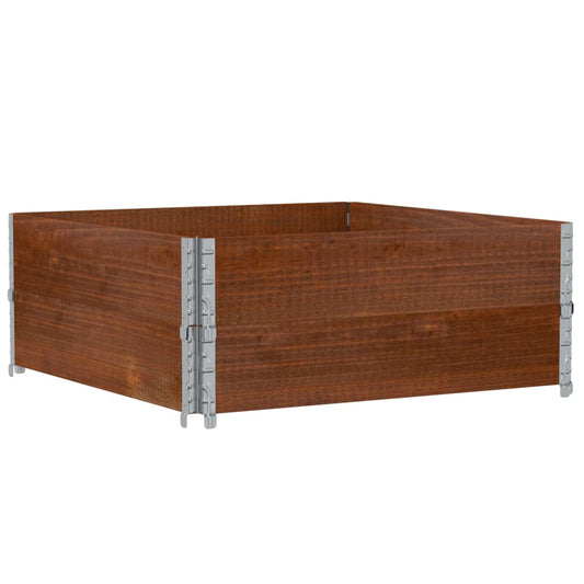 Jardinera De Madera Maciza De Pino Marrón 100x100 Cm_0
