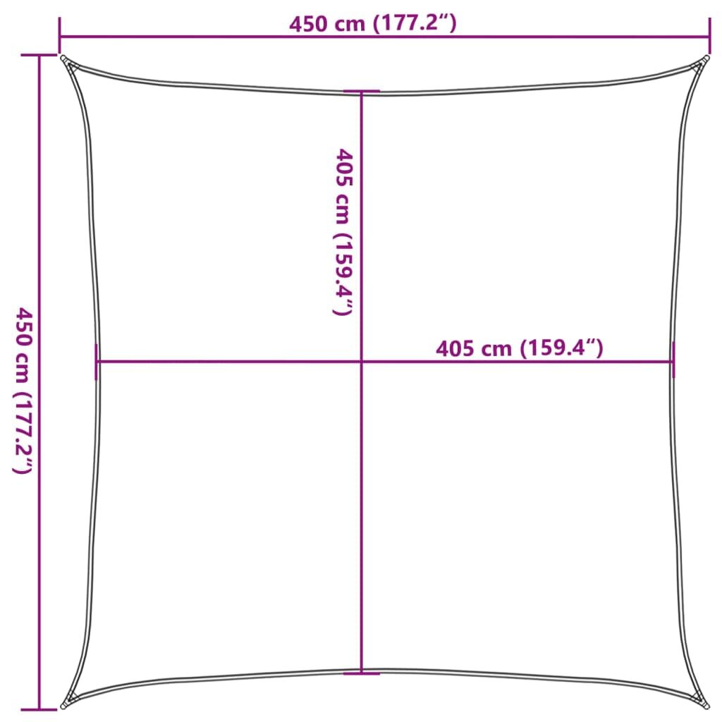 Vidaxl Toldo De Vela Hdpe Marrón 160 G/m² 4,5x4,5 M_2