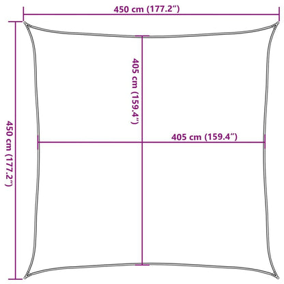 Vidaxl Toldo De Vela Hdpe Marrón 160 G/m² 4,5x4,5 M_2