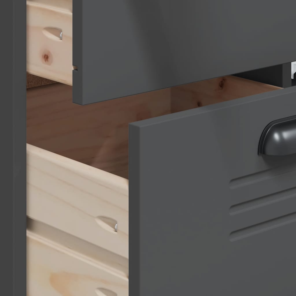 Aparador Alto Viken Madera De Pino Gris Antracita 80x40x190 Cm / Vetonek_2