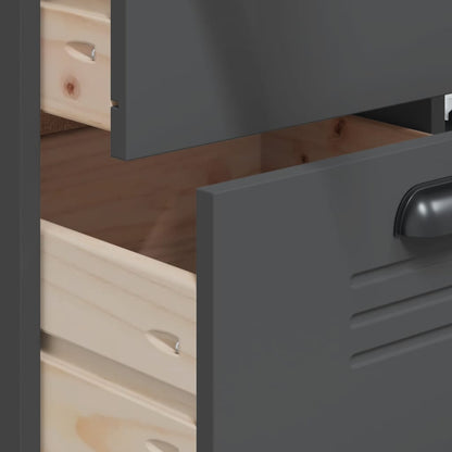 Aparador Alto Viken Madera De Pino Gris Antracita 80x40x190 Cm / Vetonek_2