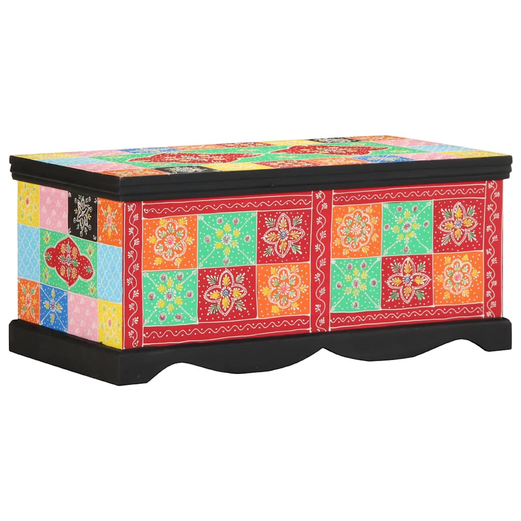 Mesa De Centro Multicolor 90x50x40 Cm Madera Maciza Mango_3