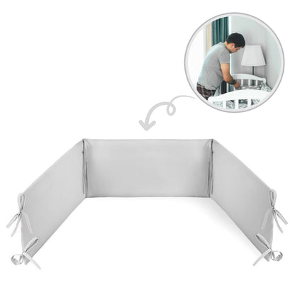 Chichonera Para Cuna 180x30 Algodón Gris Grafito_4