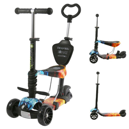 Patinete Evolutivo Con Asiento Y Mango Parental Draxter Plus Red Flame_0