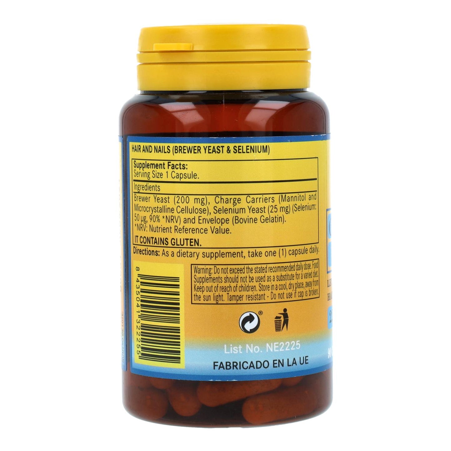 Cabelo e Unhas 225 mg Nature Essential, 90 cápsulas