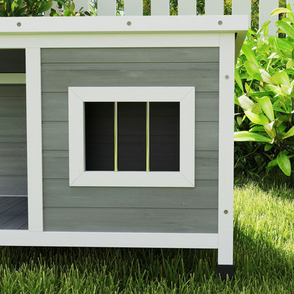 Pawhut Caseta Para Perros Exterior 85,5x62x60 Cm Con Techo Asfáltico Abatible_4