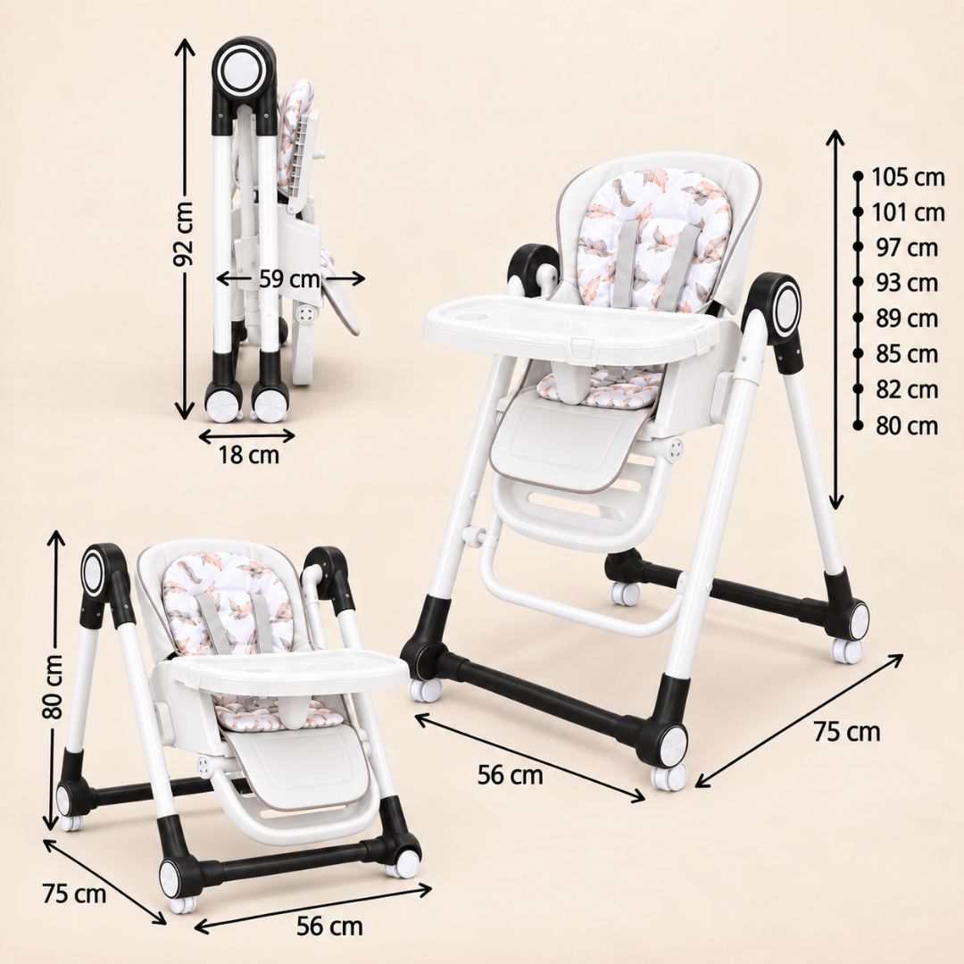Trona Negra Evolutiva 3 En 1, Plegable Y Portátil, Reposapiés, Respaldo Y Bandeja Bathby_4