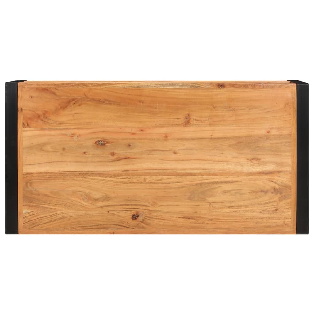 Mesa De Centro De Madera Maciza De Acacia 120x60x40 Cm_2