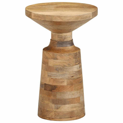 Mesa Auxiliar Madera Maciza De Mango Ø33x50 Cm_0