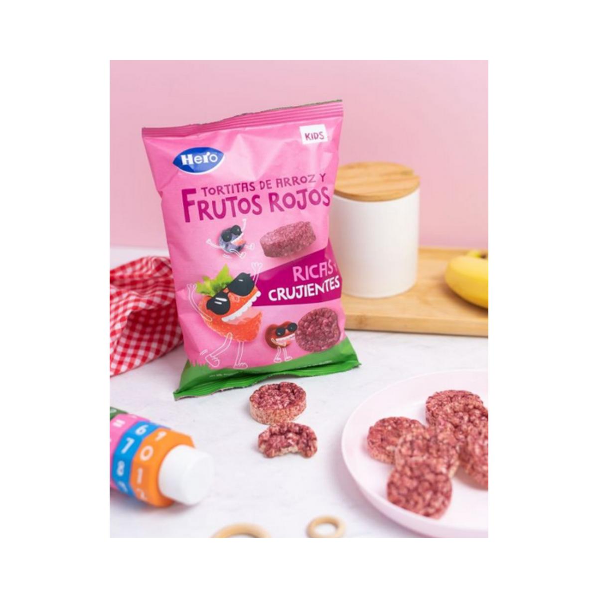 Bolinhos de arroz e frutos vermelhos sem glúten 40 g - Hero Kids