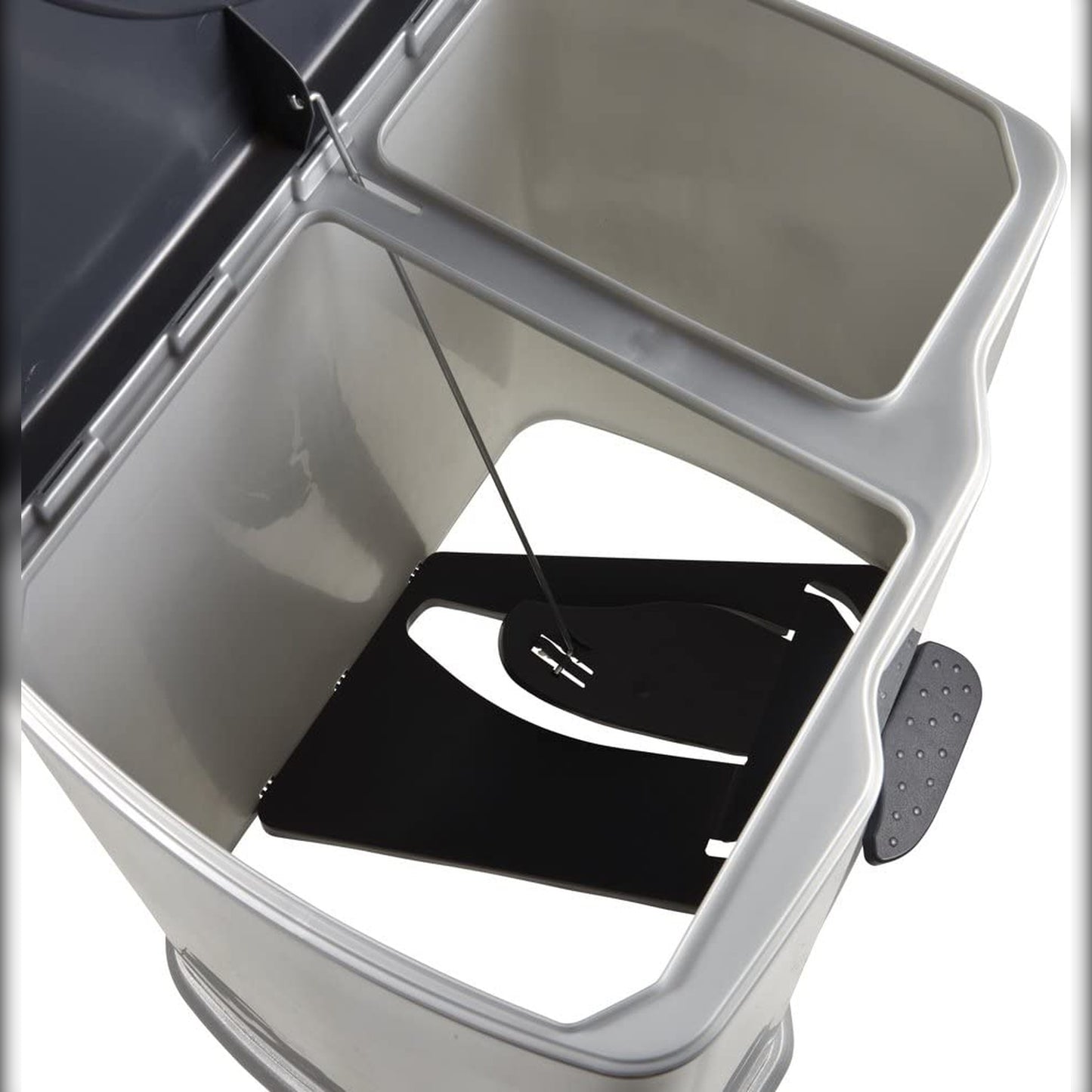 Cubo De Basura Con 2 Compartimentos, 7 L + 15 L, Gunnar, Plateado_4