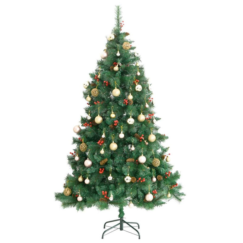 Vidaxl Árbol De Navidad Artificial Con Bisagras 300 Led Y Bolas 180 Cm_3