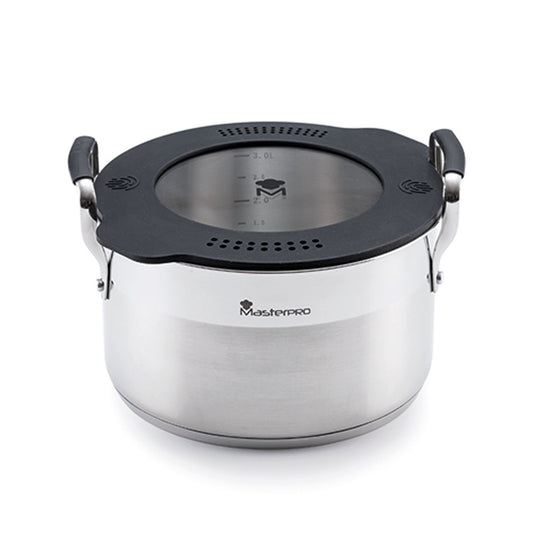 Cacerola 20cm Acero Inox Inducción C/tapa_0