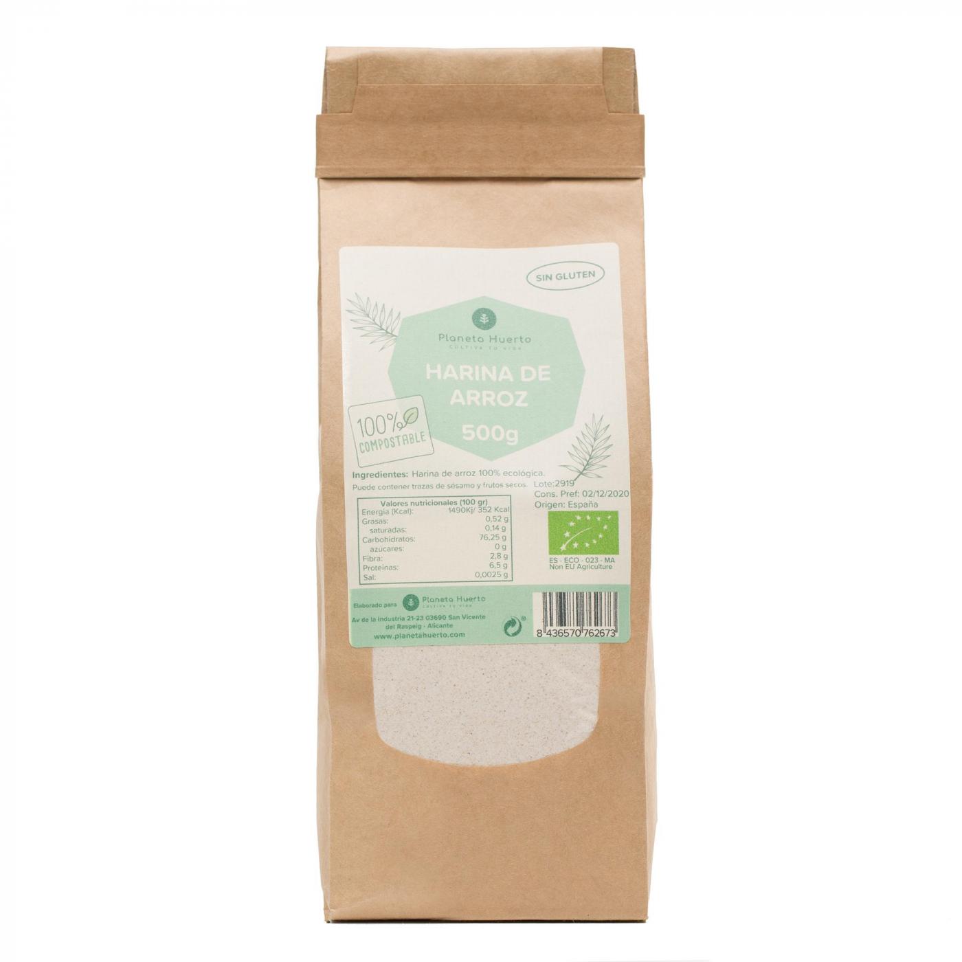 Farinha de Arroz Integral Sem Glúten ECO Planeta Huerto 500 g