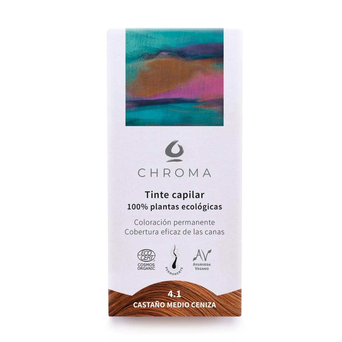 Tinta de cabelo 4.1 castanho médio acinzentado Chroma dyes 100 g
