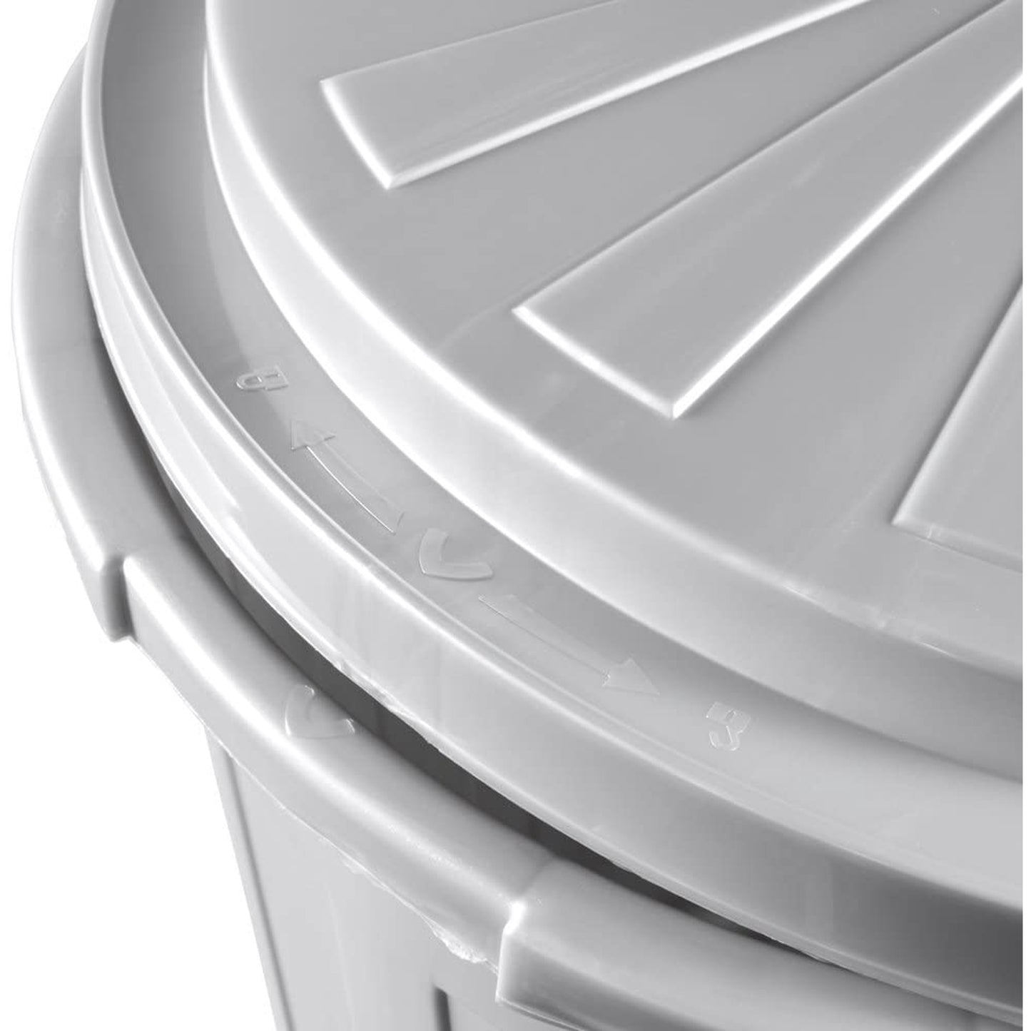 Cubo De Basura / Papelera Polivalente Con Tapa Cerrable, Muy Grande, Plástico Resistente (pp), 50 L, Mats, Plateado_4