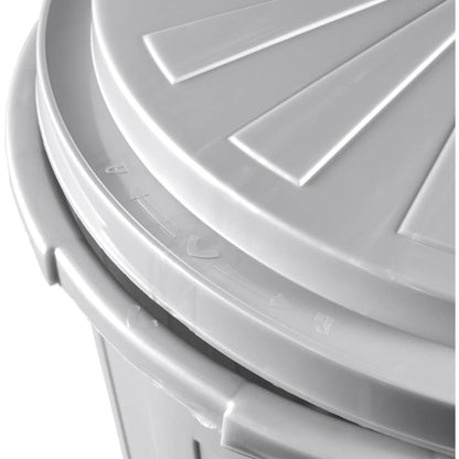Cubo De Basura / Papelera Polivalente Con Tapa Cerrable, Muy Grande, Plástico Resistente (pp), 50 L, Mats, Plateado_4
