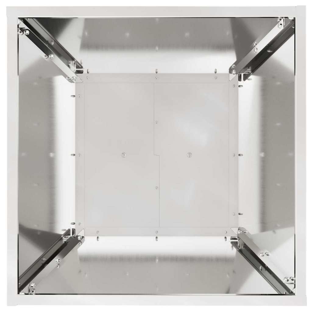 Maceta Pilar Plateado 40 X 40 X 100 Cm Acero Galvanizado_5