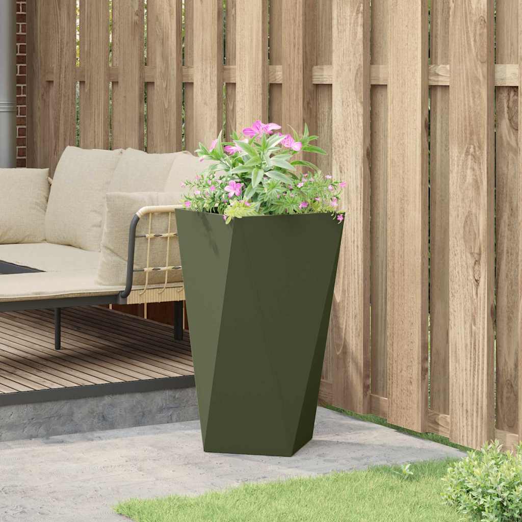 Jardinera Verde Oliva 40 X 40 X 75 Cm Acero_3