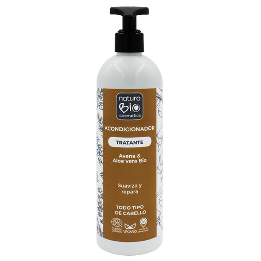 Condicionador Vegan Tratrate, Nutritivo e Reparador com Aloé Vera e Aveia Biológica, NaturaBIO, 500 ml