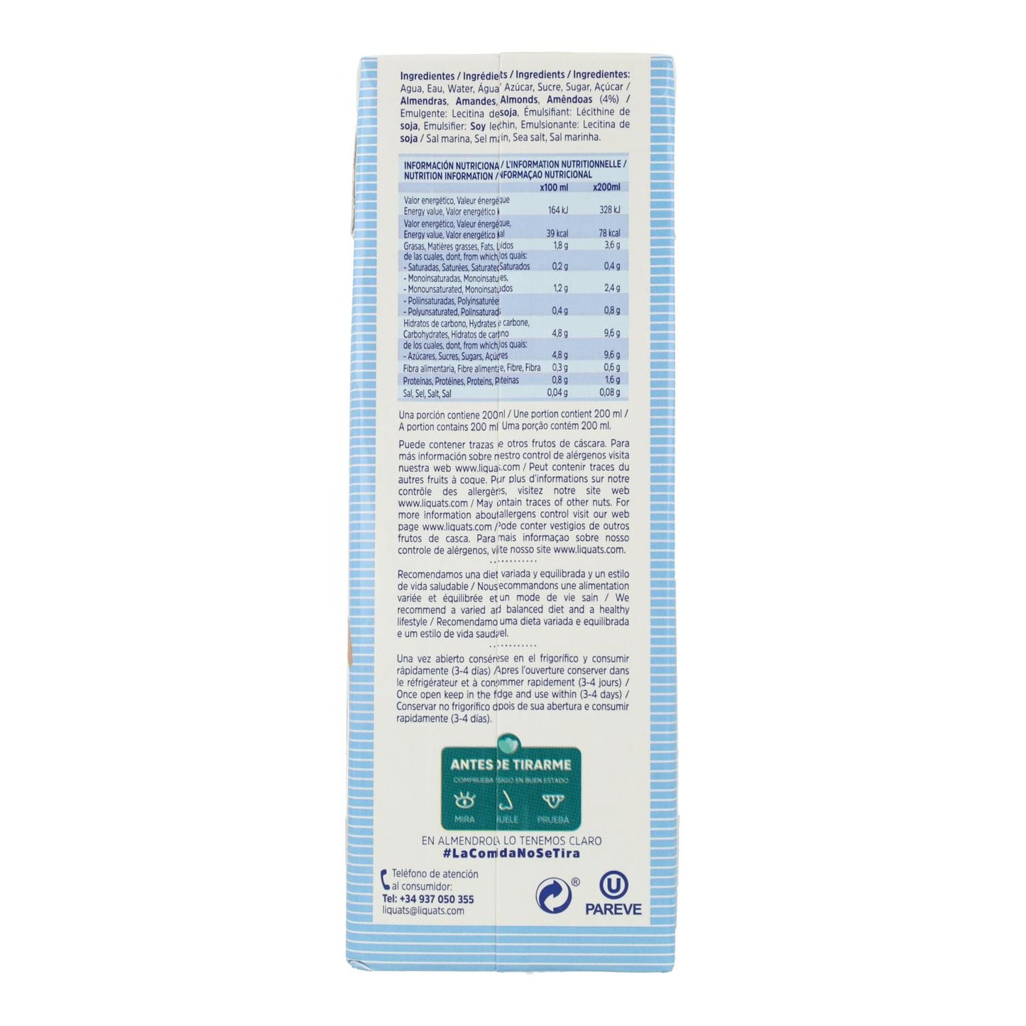 Pack 6 uds Bebida Almendra Original Almendrola 1 L