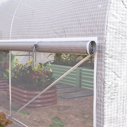 Outsunny Invernadero De Exterior 6x3x2 M Con Cubierta De Pe Anti-uv Blanco_3