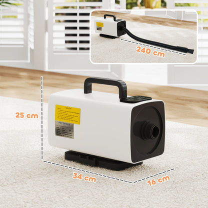 Pawhut Secador De Perros 2200 W Velocidad Y Temperatura Ajustables Blanco_2