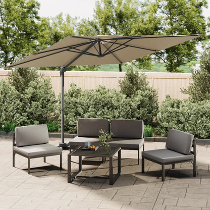 Vidaxl Sombrilla Colgante De Doble Techo Gris Taupe 400x300 Cm_1