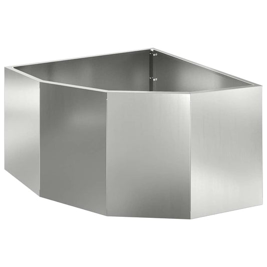 Macetero De Esquina Plateado 60 X 60 X 35 Cm Acero Galvanizado_0