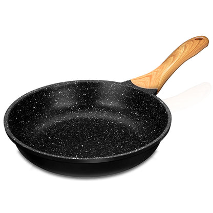 Batería Cocina Inducción 3 Piezas Aluminio Fundido Antiadherente Ilag Sin Pfoa Set Cazuelas Sartén Smile Wood, Negro_3