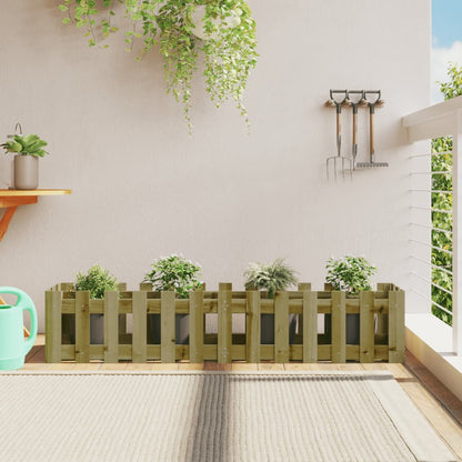 Arriate Elevado Jardín Valla Madera Impregnada Pino 150x30x30cm_1