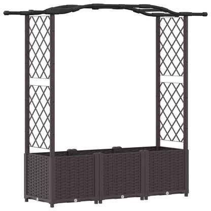 Cama Elevada Con Trellis Y Techo Marrón 164 X 40 X 138 Cm Pp_0