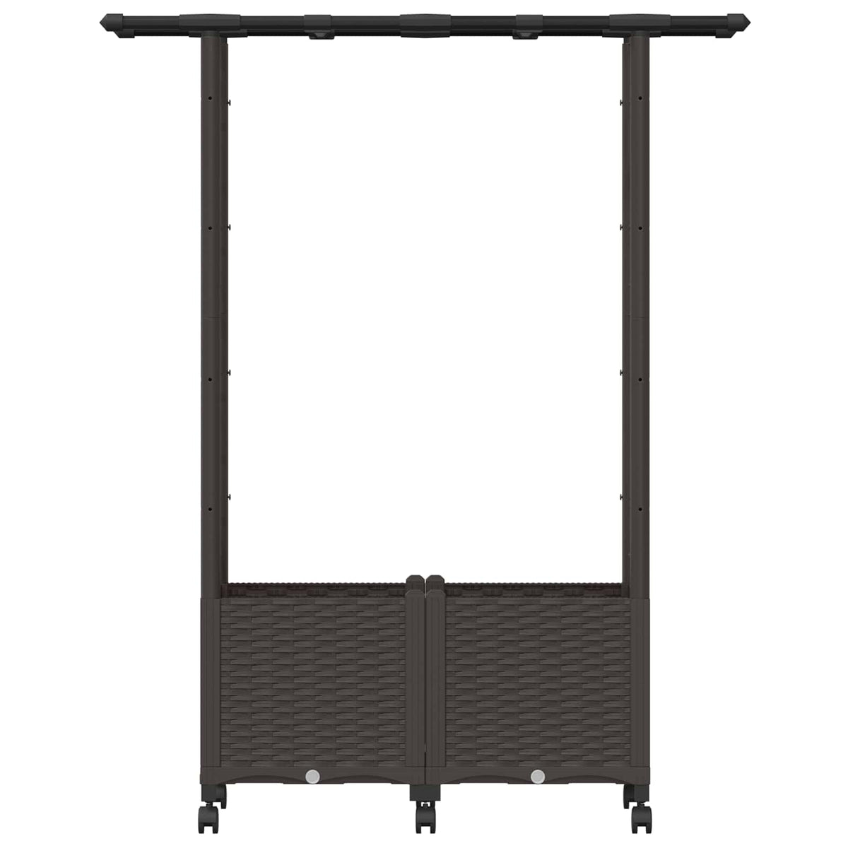 Cama Elevada Con Trellis Y Techo Marrón 124,5 X 40 X 142 Cm Pp_3