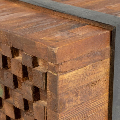 Mesa De Centro De Madera Maciza De Teca 110x45x38 Cm_3