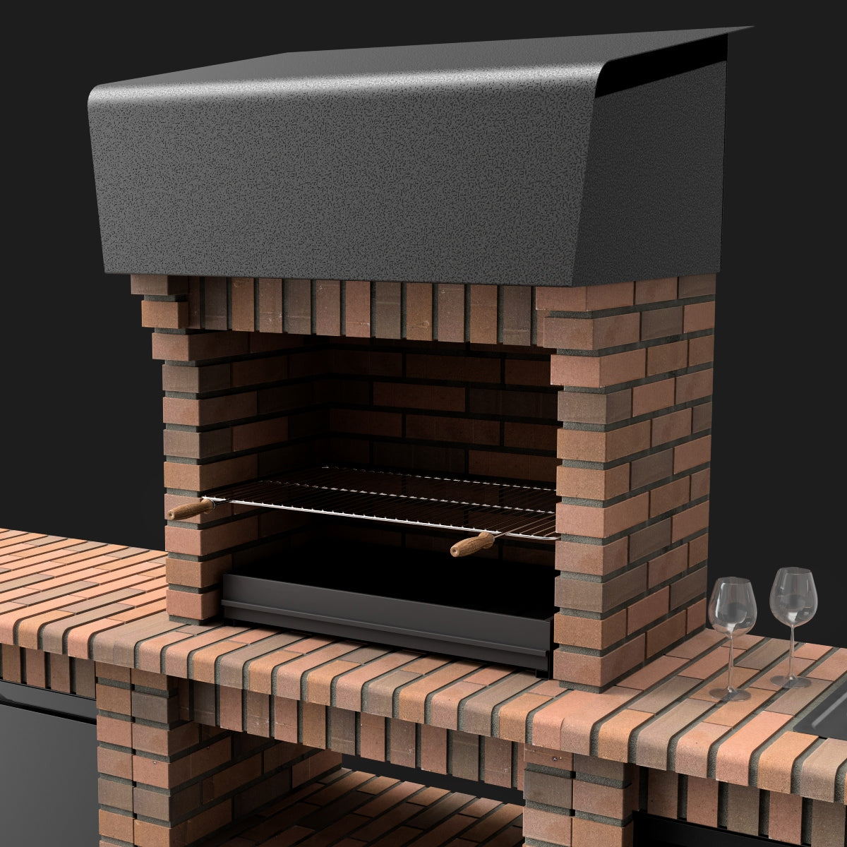 Cozinha exterior com churrasqueira e lava-loiça Volterra, Movelar