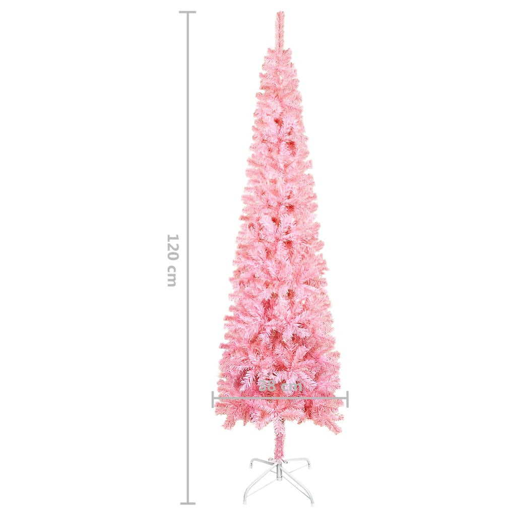 Vidaxl Árbol De Navidad Delgado Rosa 120 Cm_2