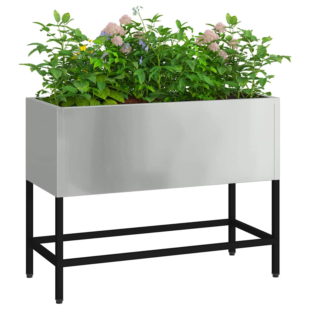 Jardinera Elevada Plateado 60 X 26 X 45 Cm Acero Galvanizado_2