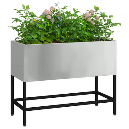 Jardinera Elevada Plateado 60 X 26 X 45 Cm Acero Galvanizado_2