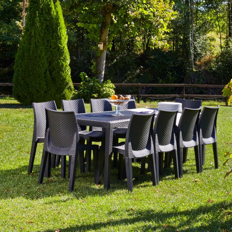 Pack 4 Sillas De Exterior Bay Apilables, Polipropileno, Antracita, 55 X 86 X 48_3