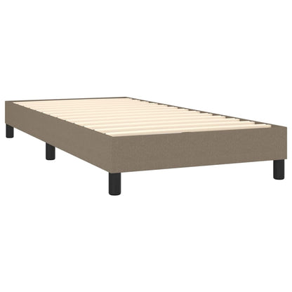 Cama Box Spring Colchón Y Luces Led Tela Gris Taupe 90x200 Cm / Vetonek_4