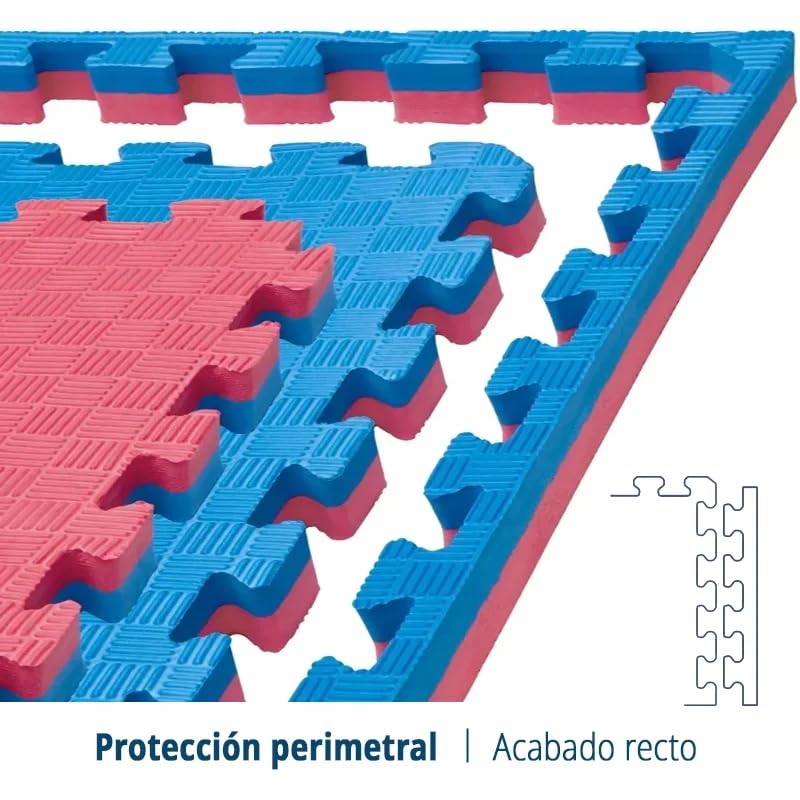 Artatami® Tatami Puzzle 1x1x20 mm Rojo - Azul Pack Ahorro【2 Unidades】Gimnasios - Fitness - Pilates - Yoga_5