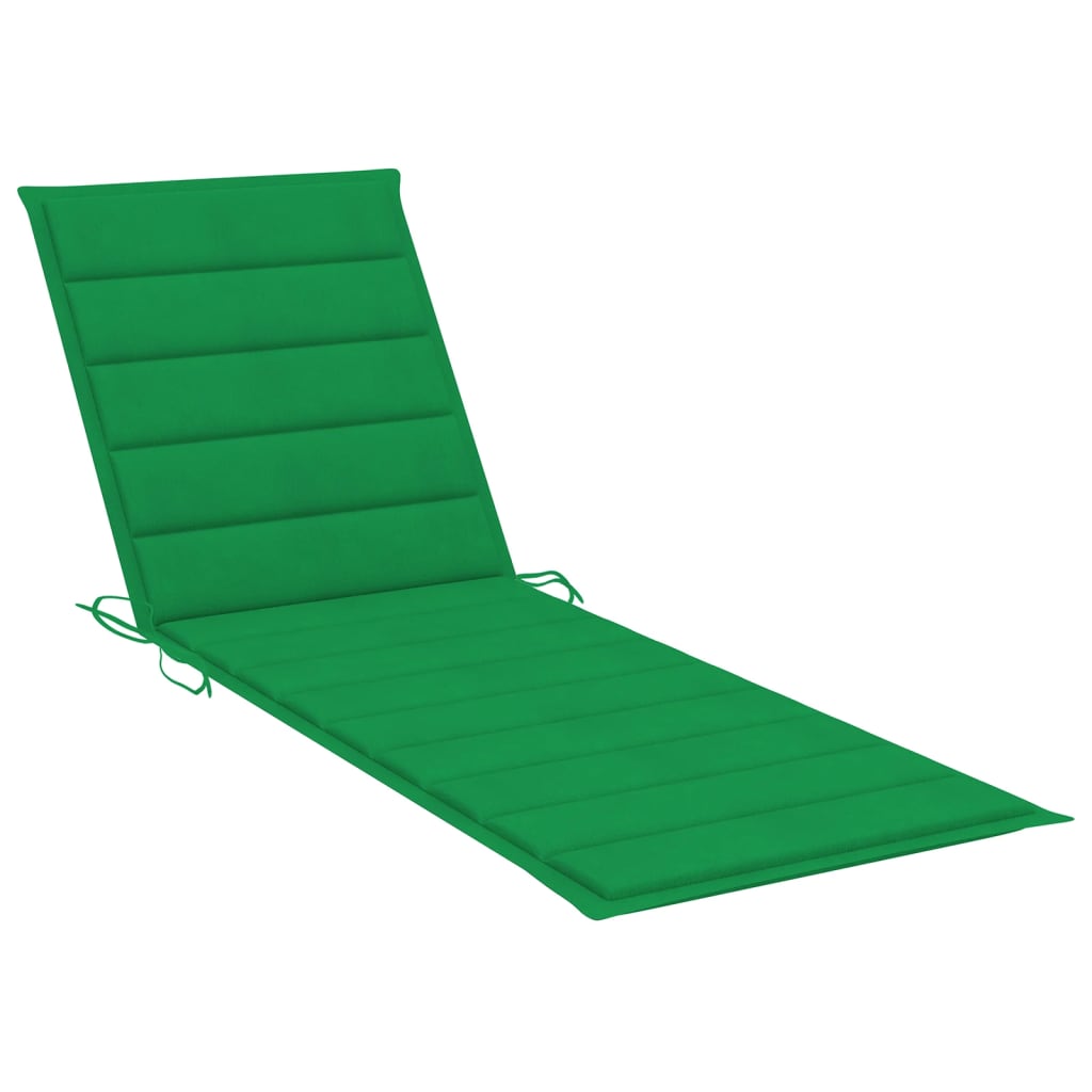 Tumbona Con Cojín Verde Madera De Pino Impregnada_2