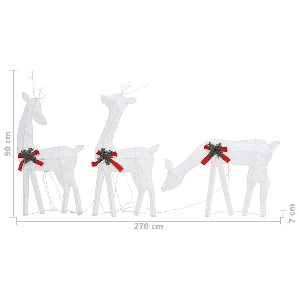 Vidaxl Familia Renos De Navidad Malla Blanca Frío Blanco 270x7x90 Cm_2