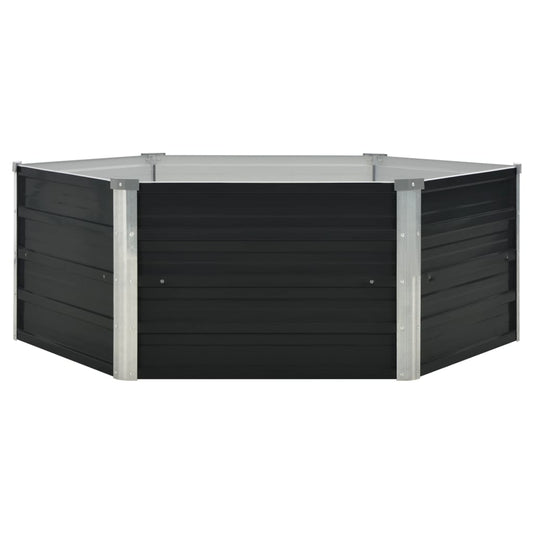 Jardinera Elevada Acero Galvanizado Gris Antracita 129x129x45cm_0