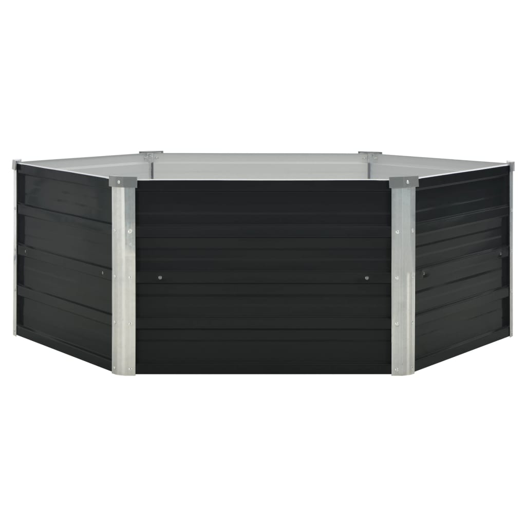Jardinera Elevada Acero Galvanizado Gris Antracita 129x129x45cm_0